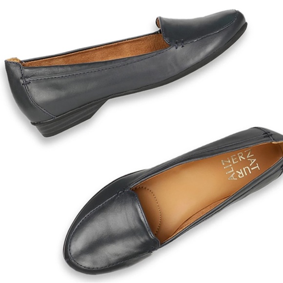 Naturalizer Women's Saban Black Leather Slip On Flats Loafers - Picture 4 of 15